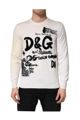 Virgin Wool Graphic Logo Crewneck Sweater