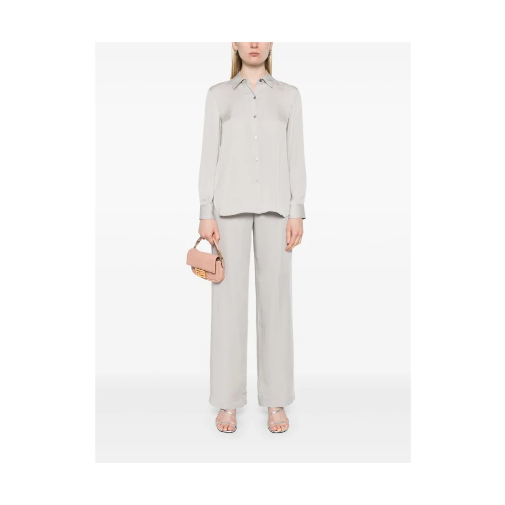 Theory Klassieke Grijze Button-Up Overhemd Gray Dames