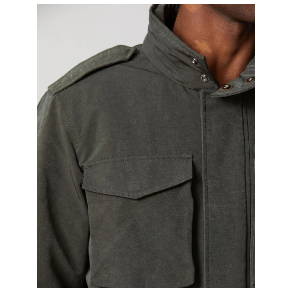 aeronautica militare Gewatteerde katoenmix safari jas Green Heren