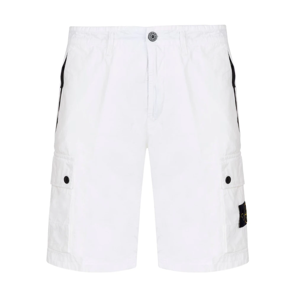 Stone Island Witte Bermuda Shorts van Katoen White Heren