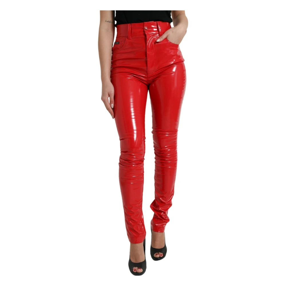 Dolce & Gabbana Skinny Trousers Red Dames