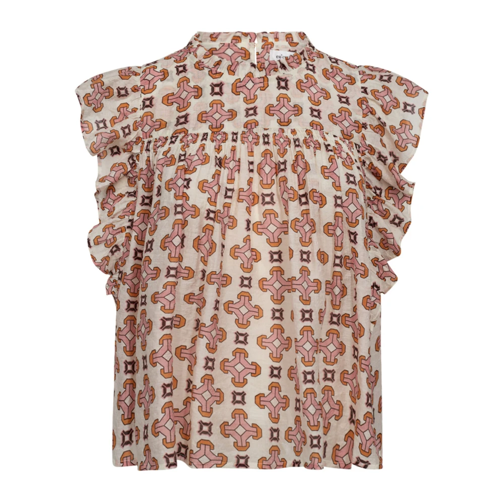 Co'Couture Elegante Egyptcc Top Blouse Off White Multicolor Dames