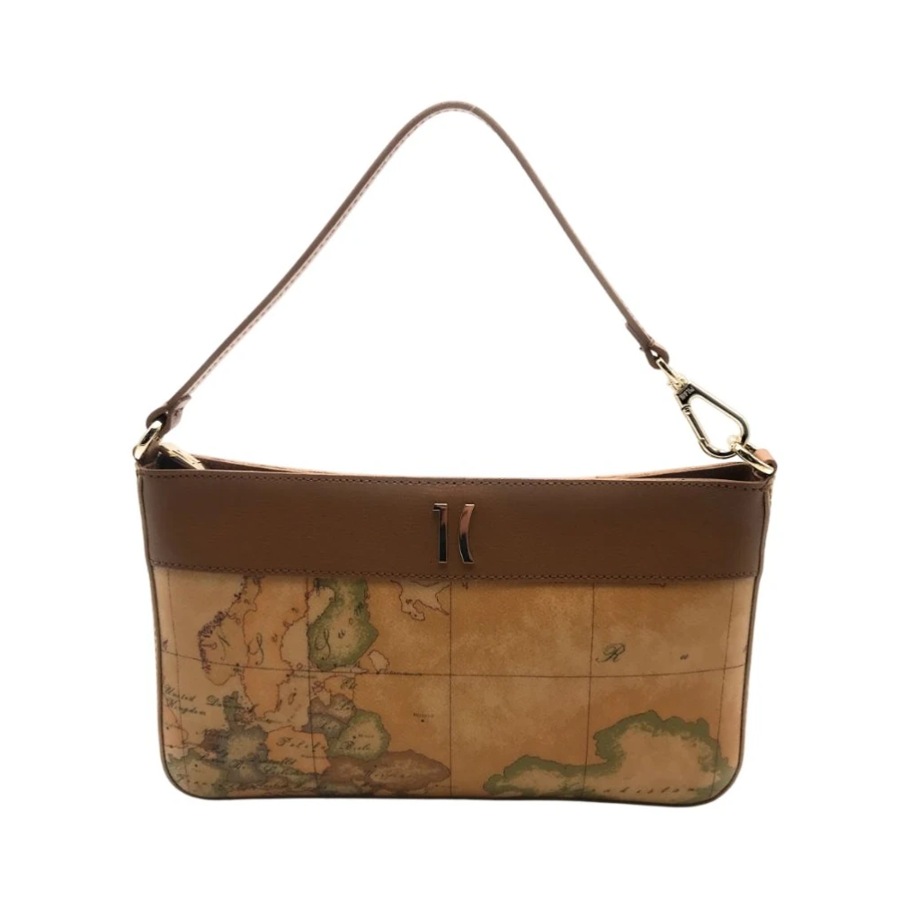 Alviero Martini 1a Classe Geoclassic Schoudertas met Gouden Logo Brown Dames