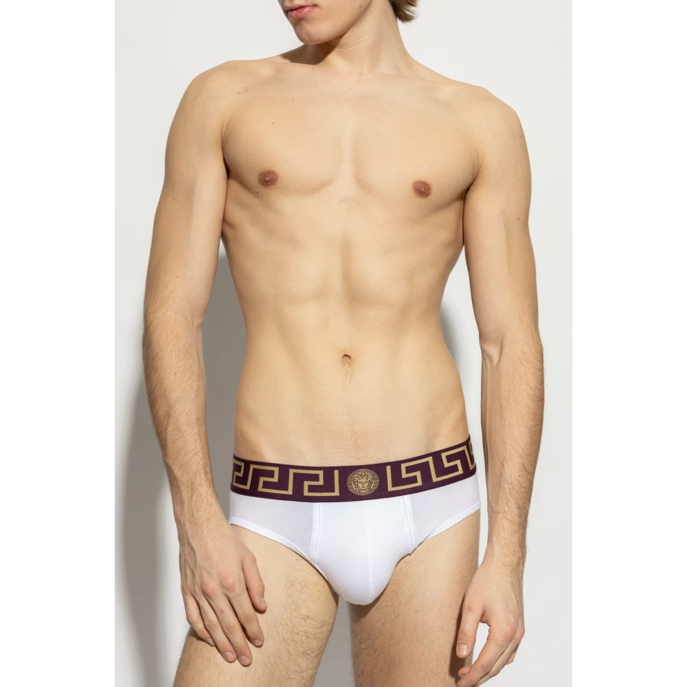 Versace Katoenen slips White Heren