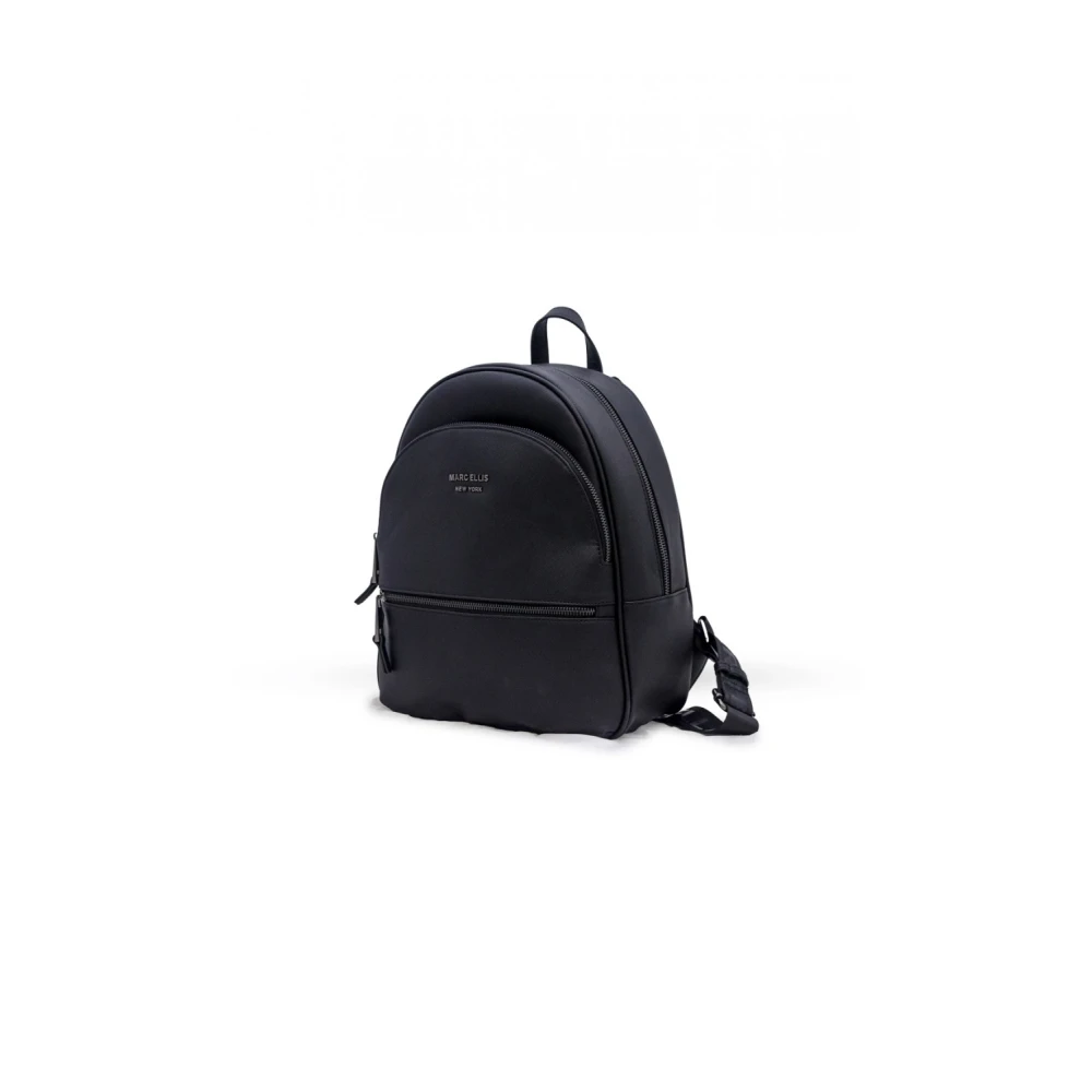 Marc Ellis Zwarte en Zilveren Rugzak Morgan Stijl Black Dames
