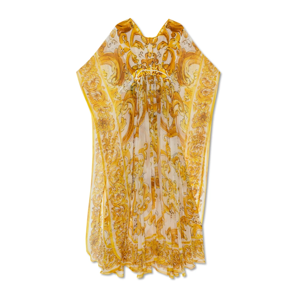 Dolce & Gabbana Jurk met Majolica-print Yellow Dames