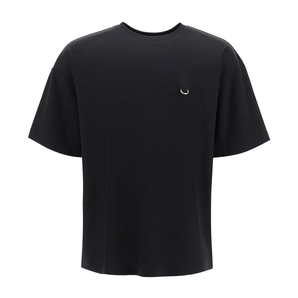 Mugler Oversized Crew Neck T-Shirt met Piercing Black Heren