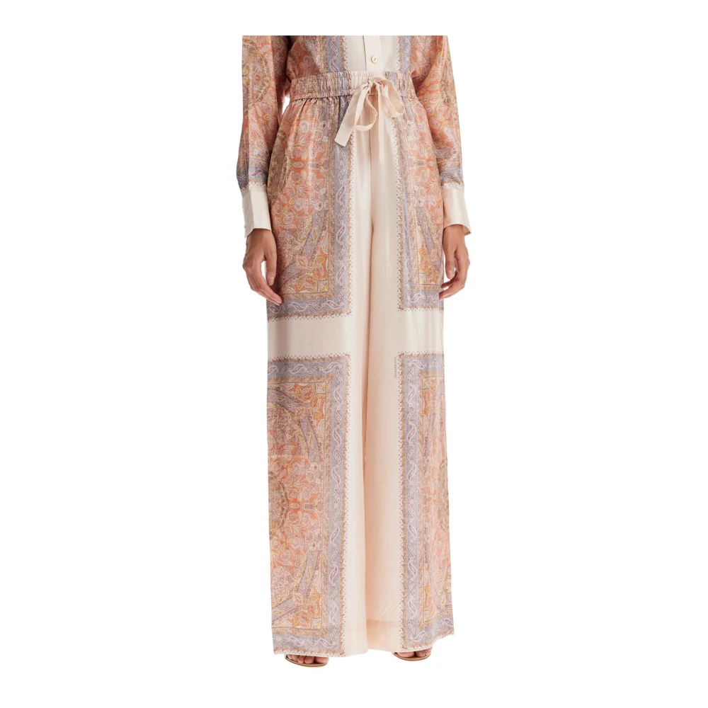 Zimmermann Zijden Paisley Haze Wijde Broek Multicolor Dames