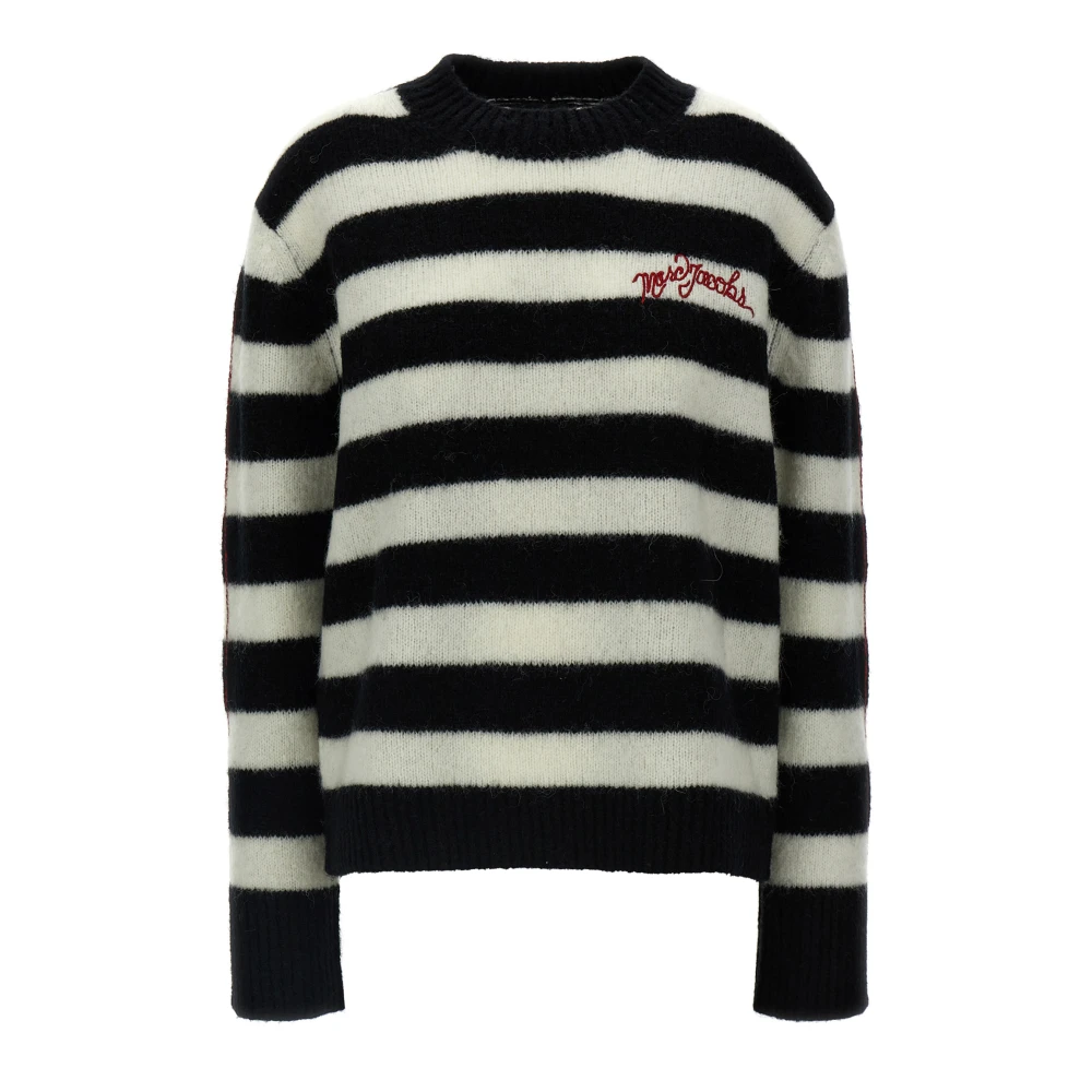 Marc Jacobs Women's Multicolor Round-Neck Knitwear, M, Striped Alpaca And Wool Jumper