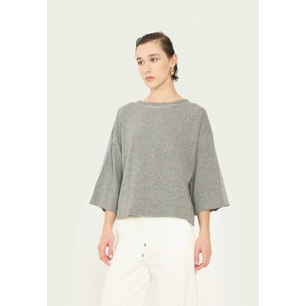 Vicario Cinque Luxe Boxy Sweater Matilde Gray Dames