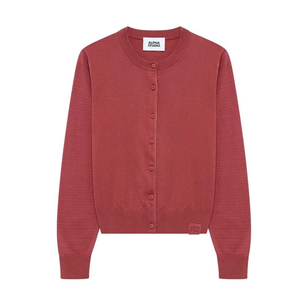 Alpha Studio Women's Red Cardigans, L, Maglia Rebecca M/Lunghe