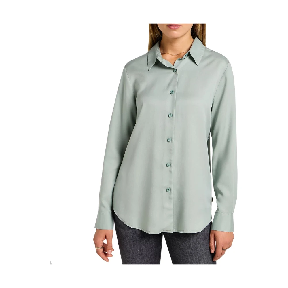 Lee Metallic Logo Tee Korte Mouw Shirt Gray Dames