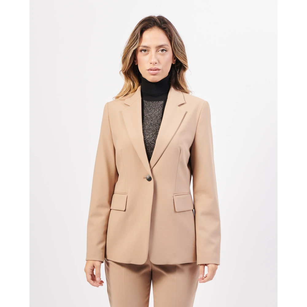 Gerry Weber Beige Jas met 1 Knoop Beige Dames