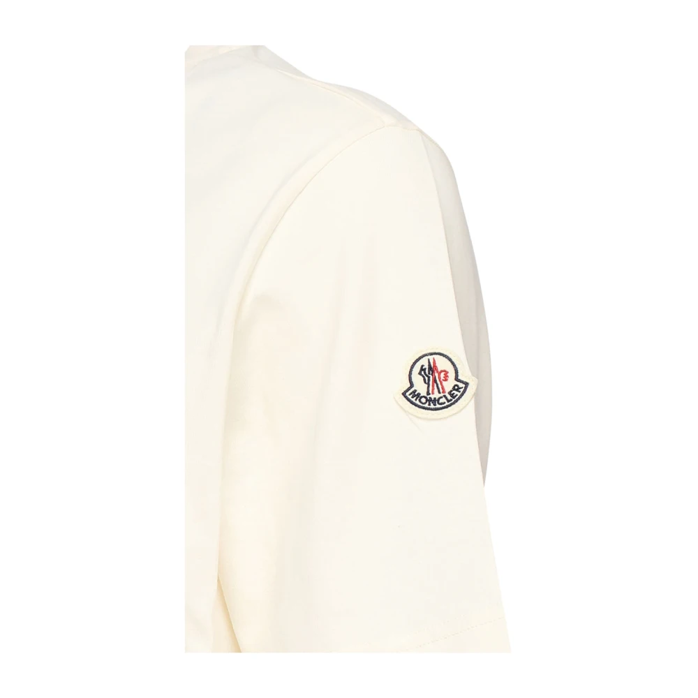 Moncler Beige T-shirts en Polos met Logo Beige Heren