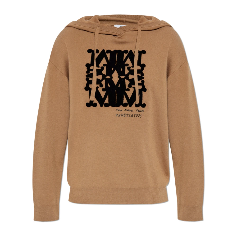 Max Mara Wollen hoodie Sfinge Brown Dames
