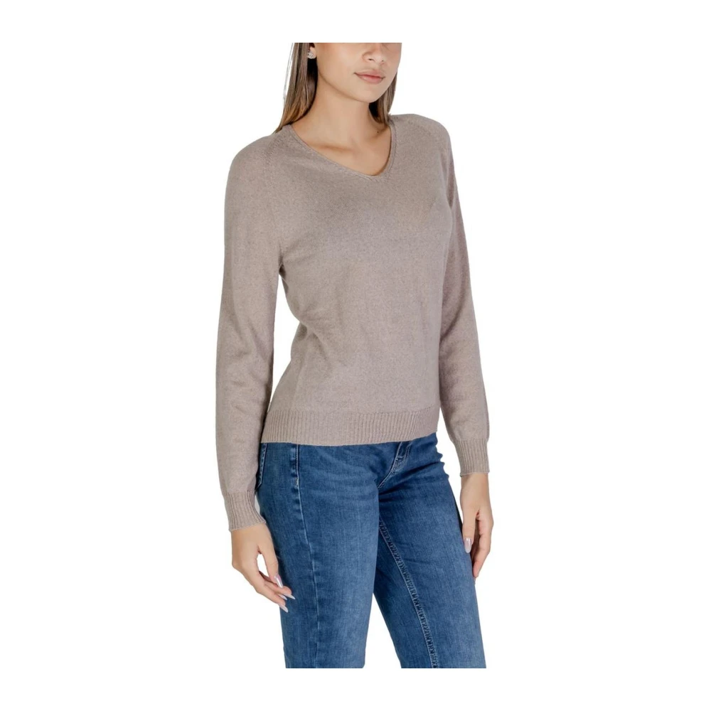 Sandro Ferrone Merino Wol Gebreid T-Shirt Gray Dames
