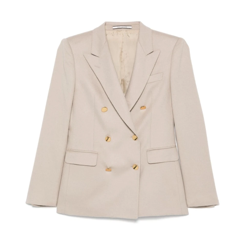 Beige Ullblanding Blazer Jakke