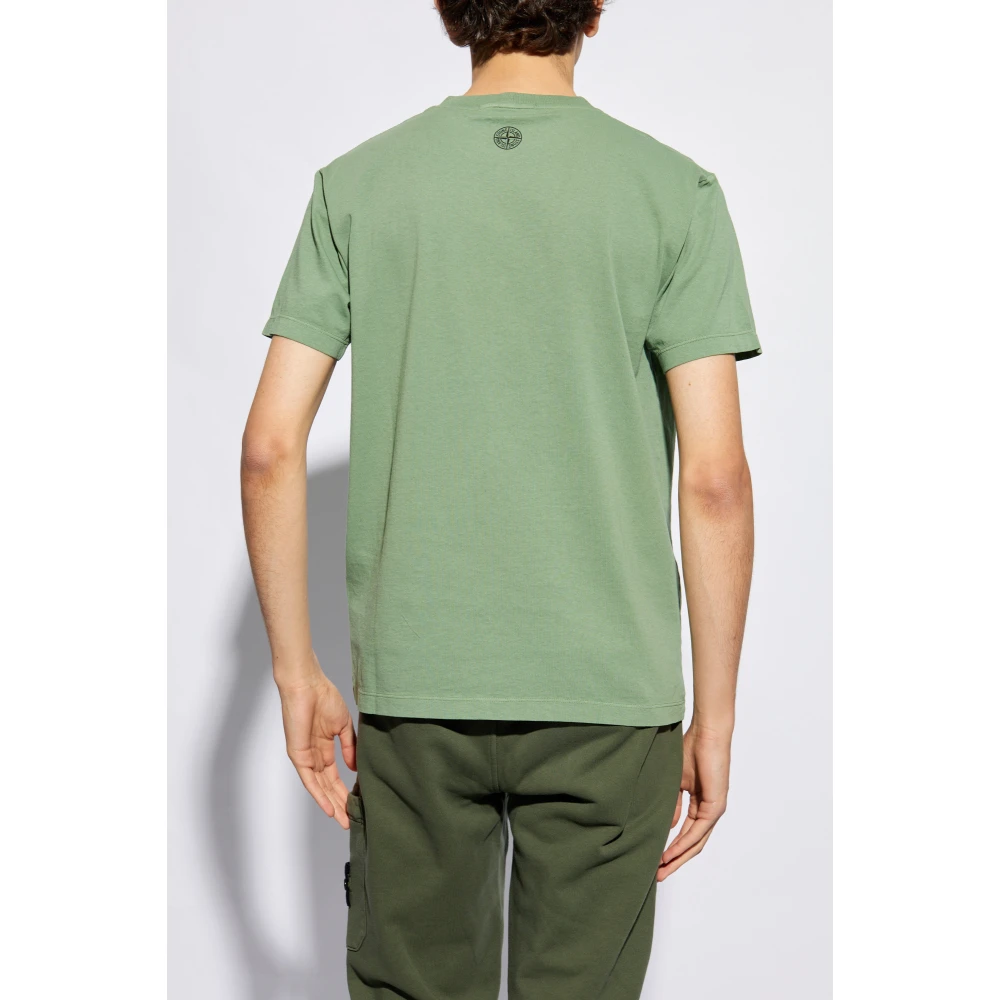 Stone Island T-shirt met logo Green Heren