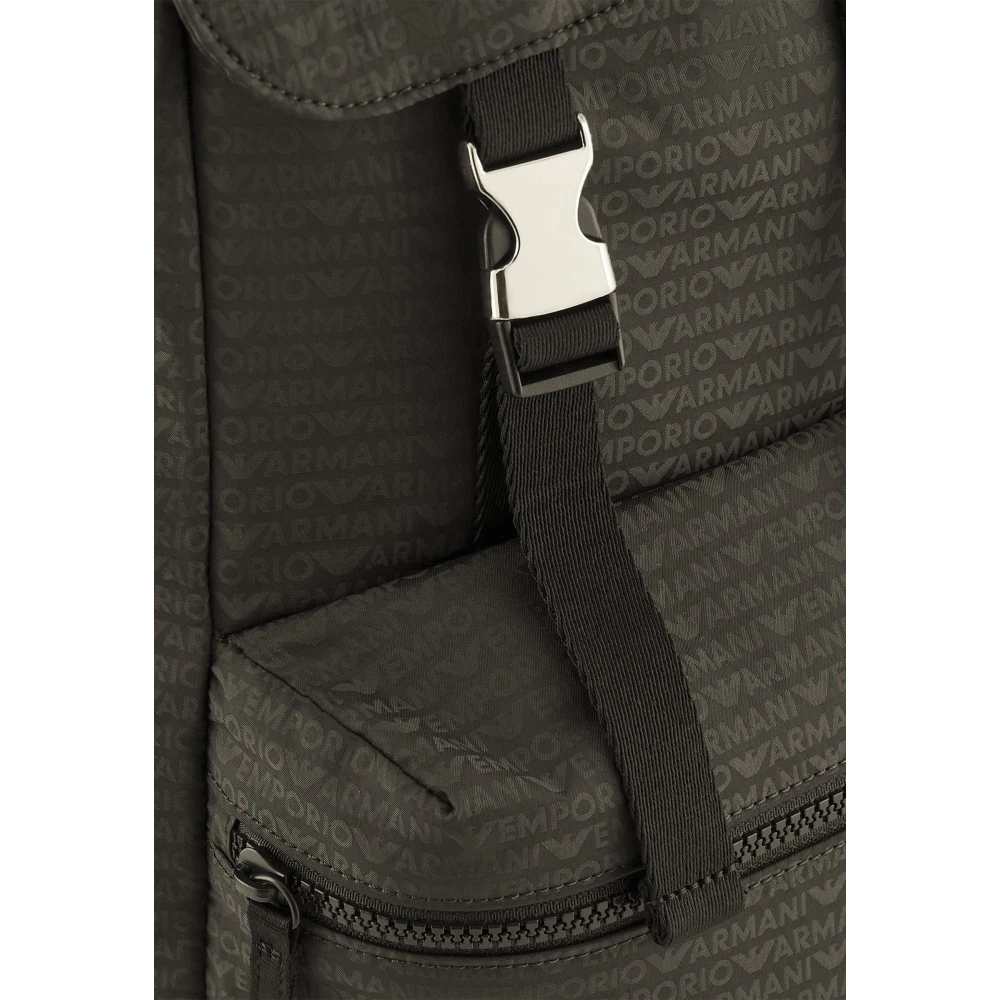 Armani Luxe Logo Lettering Nylon Rugzak Green Unisex