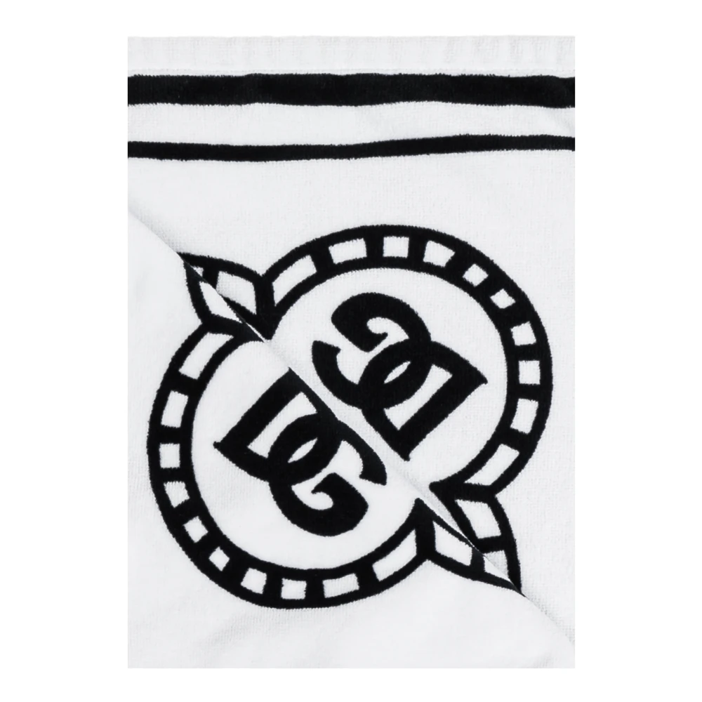 Dolce & Gabbana Badhanddoek met logo White Heren