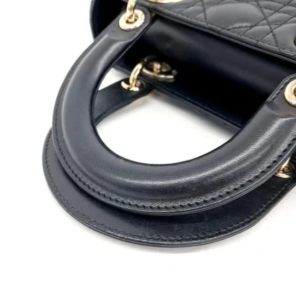 Dior Vintage Pre-owned Leather handbags Black Dames
