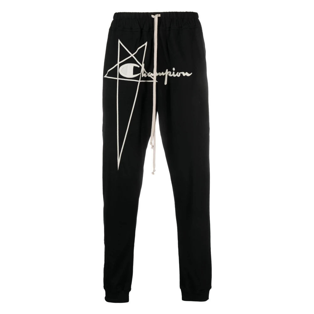 Rick Owens Zwarte Champion Joggers Activewear Casual Stijl Black Heren