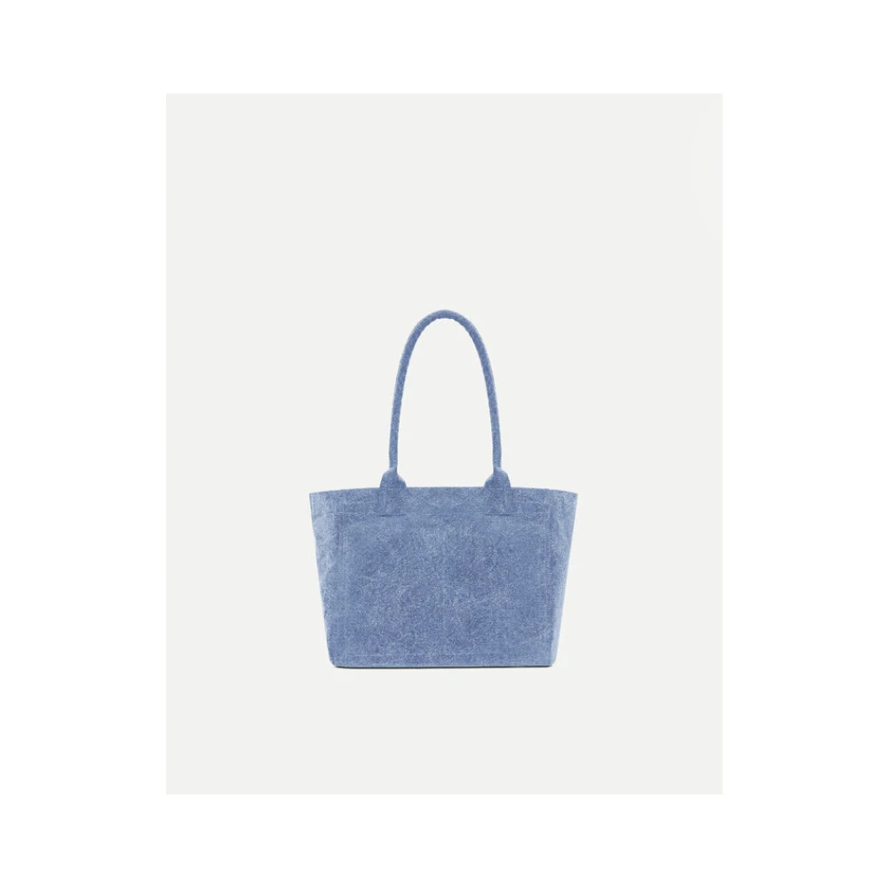 Isabel marant Blauwe Tote Tas met Rits en Logo Blue Dames