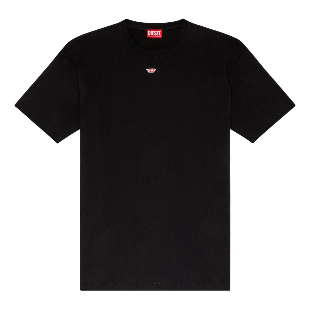 Diesel Zwarte T-shirts en Polos met D-patch Black Heren
