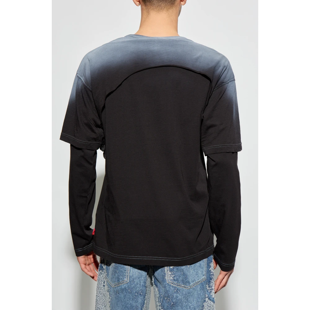Diesel Lange mouwen T-shirt T-Besh-Cut Black Heren