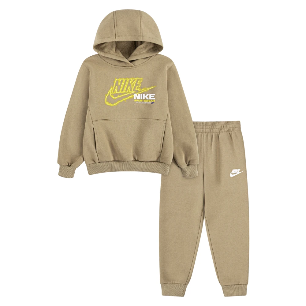 Nike Boys Beige Kids Sport Sets, 6 Y, Nsw Fleece Tracksuit