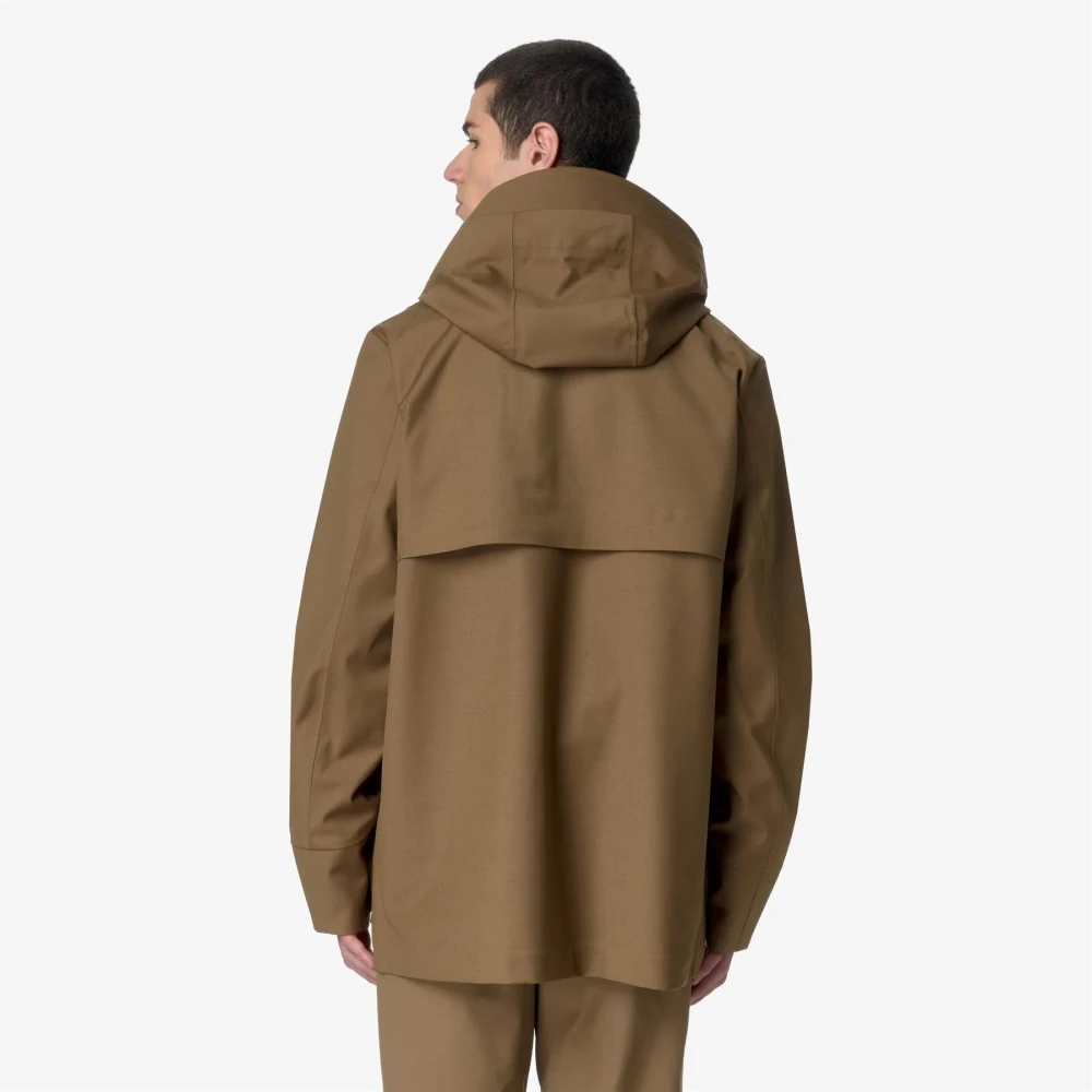 K-way Tech Wool Blend Jas met capuchon Brown Heren