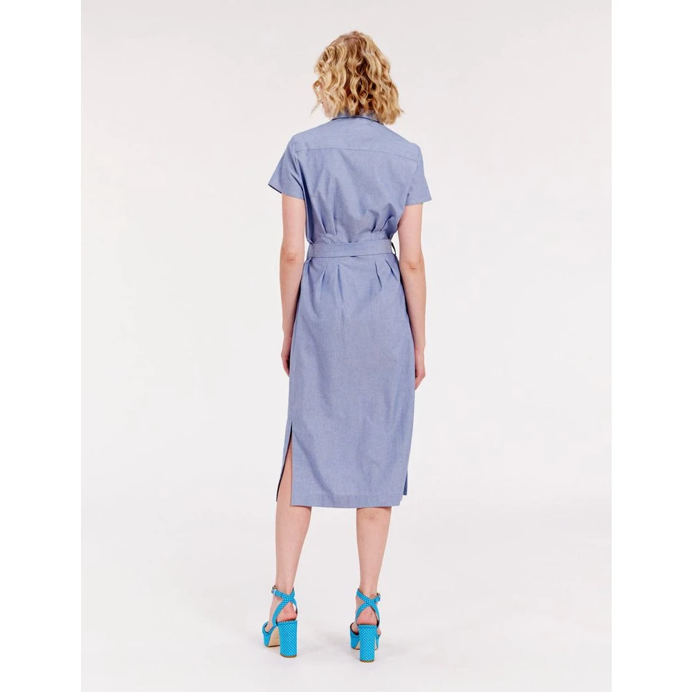Ines De La Fressange Paris Blauwe Ethel Overhemdjurk Blue Dames