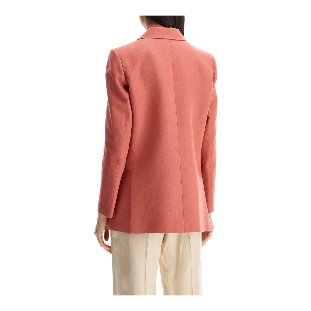 Blazé Milano Elegante Linnen Blazer met Schildpadknopen Red Dames