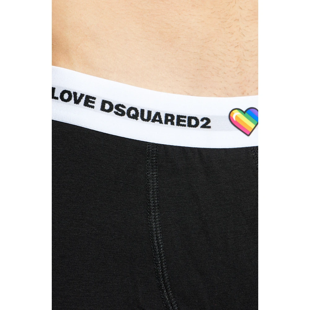 Dsquared2 Twee-pack boxershorts met logo Black Heren