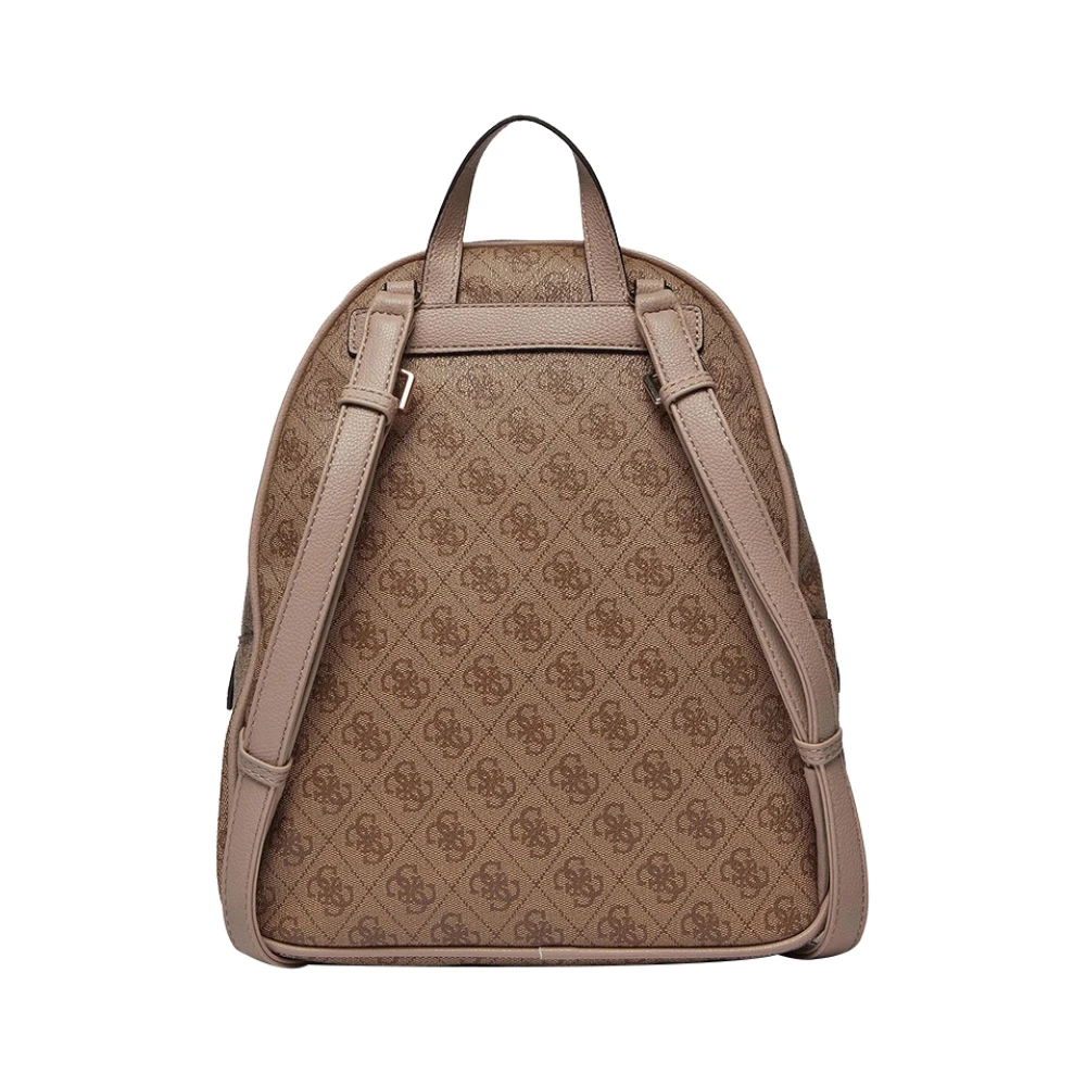 Guess Bruine Eco-Leren Rugzak met Gouden Details Brown Dames