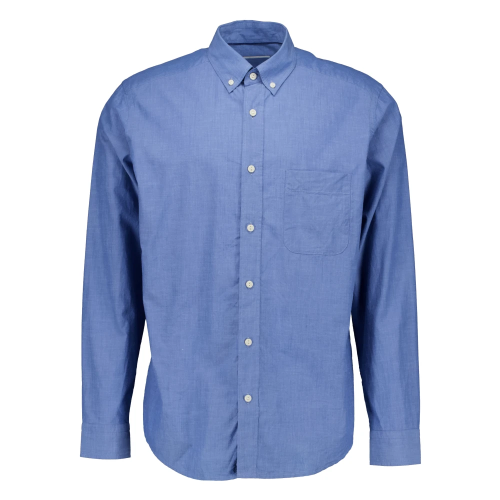 Eton Uomo Blu - Solid Chambray Shirt - Shirts - 3XL