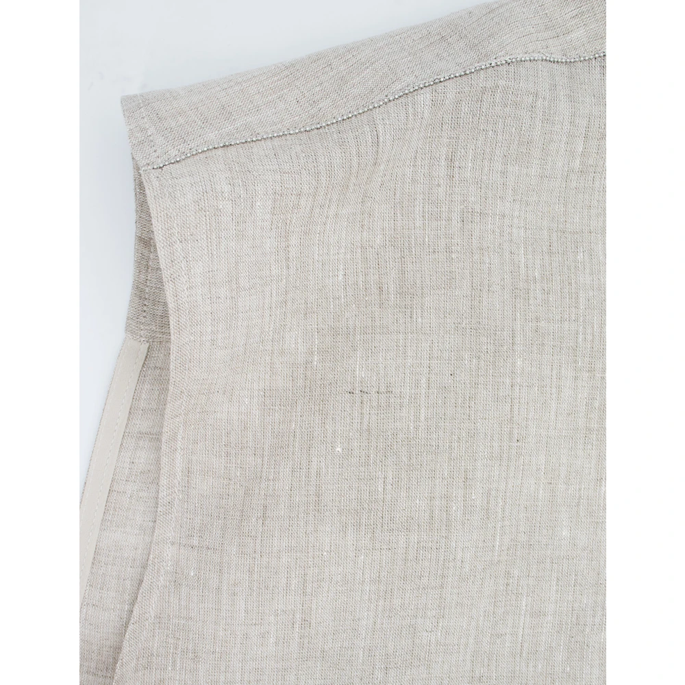 Fabiana Filippi Linnen Mouwloze Overshirt Gray Dames