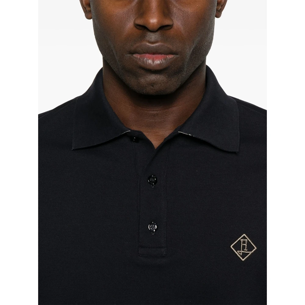 Herno Katoenen poloshirt met geborduurd logo Blue Heren