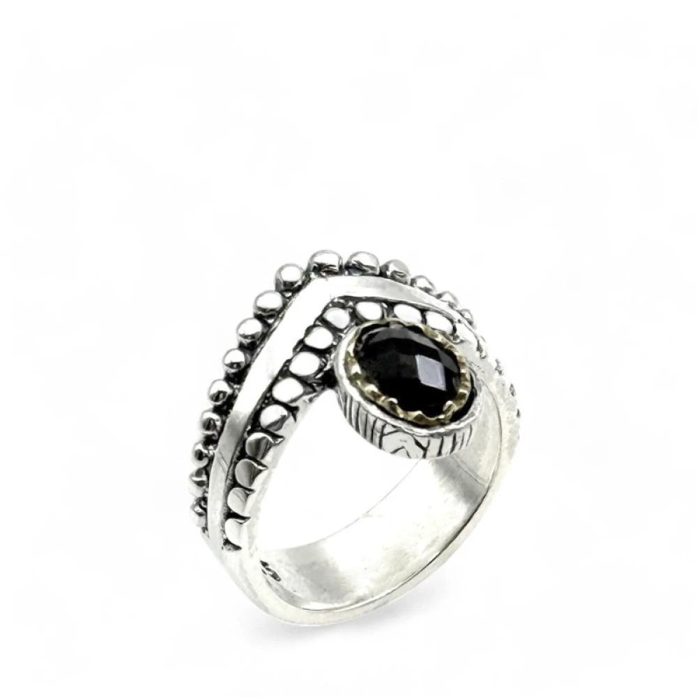 Jalan Jalan 925 Silver Onyx Ring Black, Dam