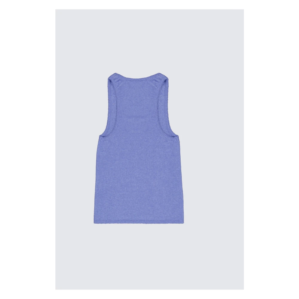 Laneus Wollen Mouwloze Top Blue Dames