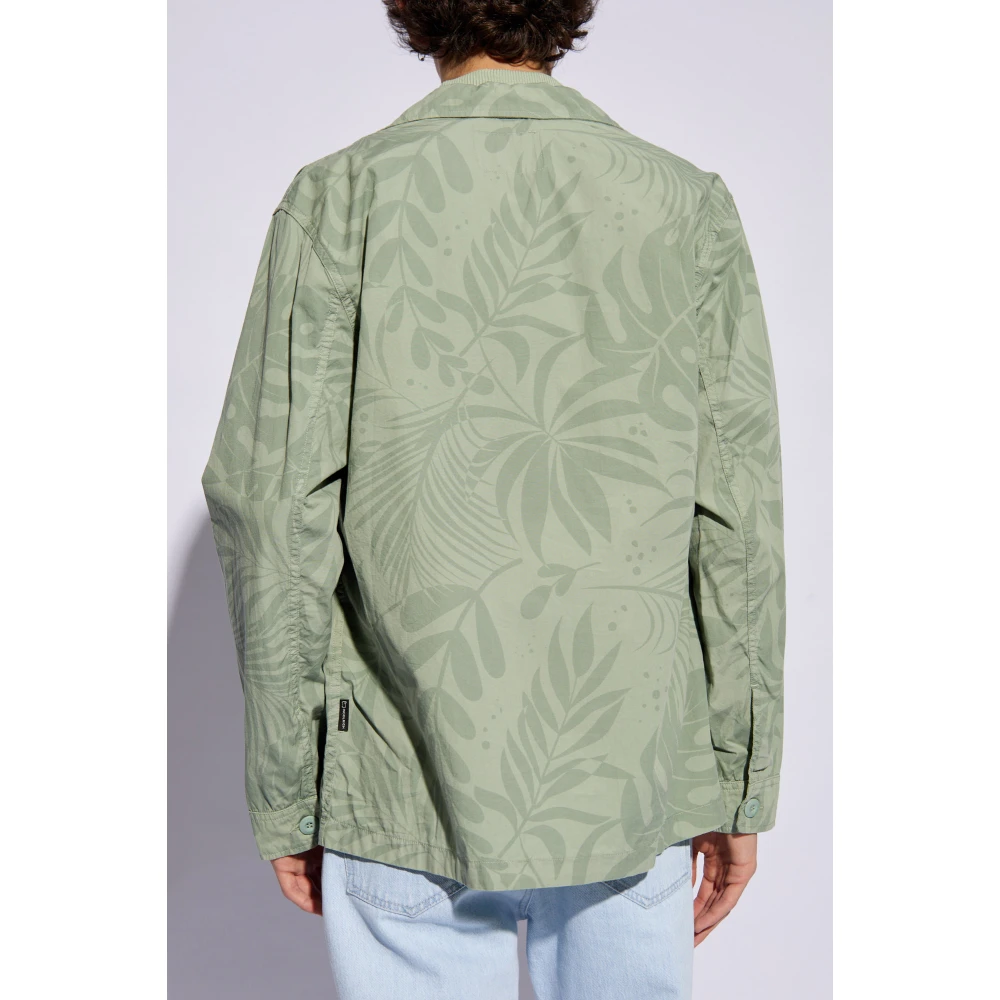 Woolrich Lichtgewicht jas met bloemenmotief Green Heren