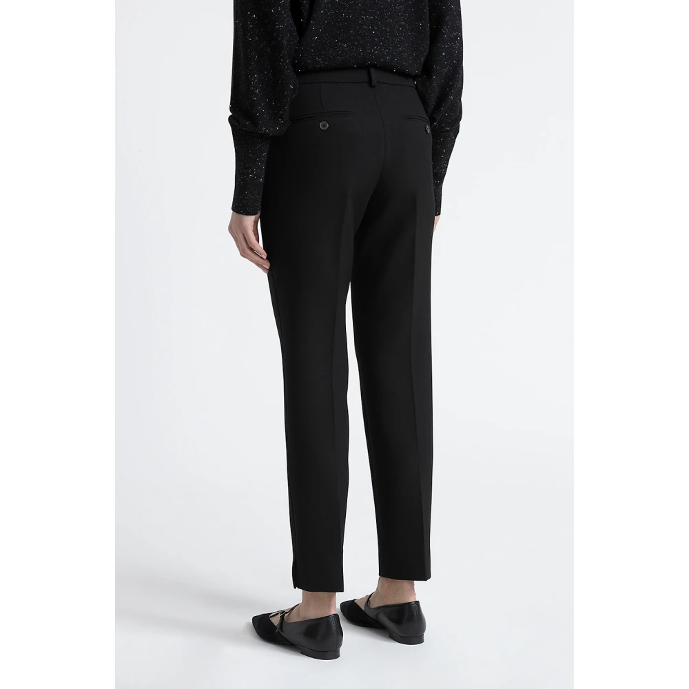 PESERICO Cigaretbroek met tweewegstretch Black Dames