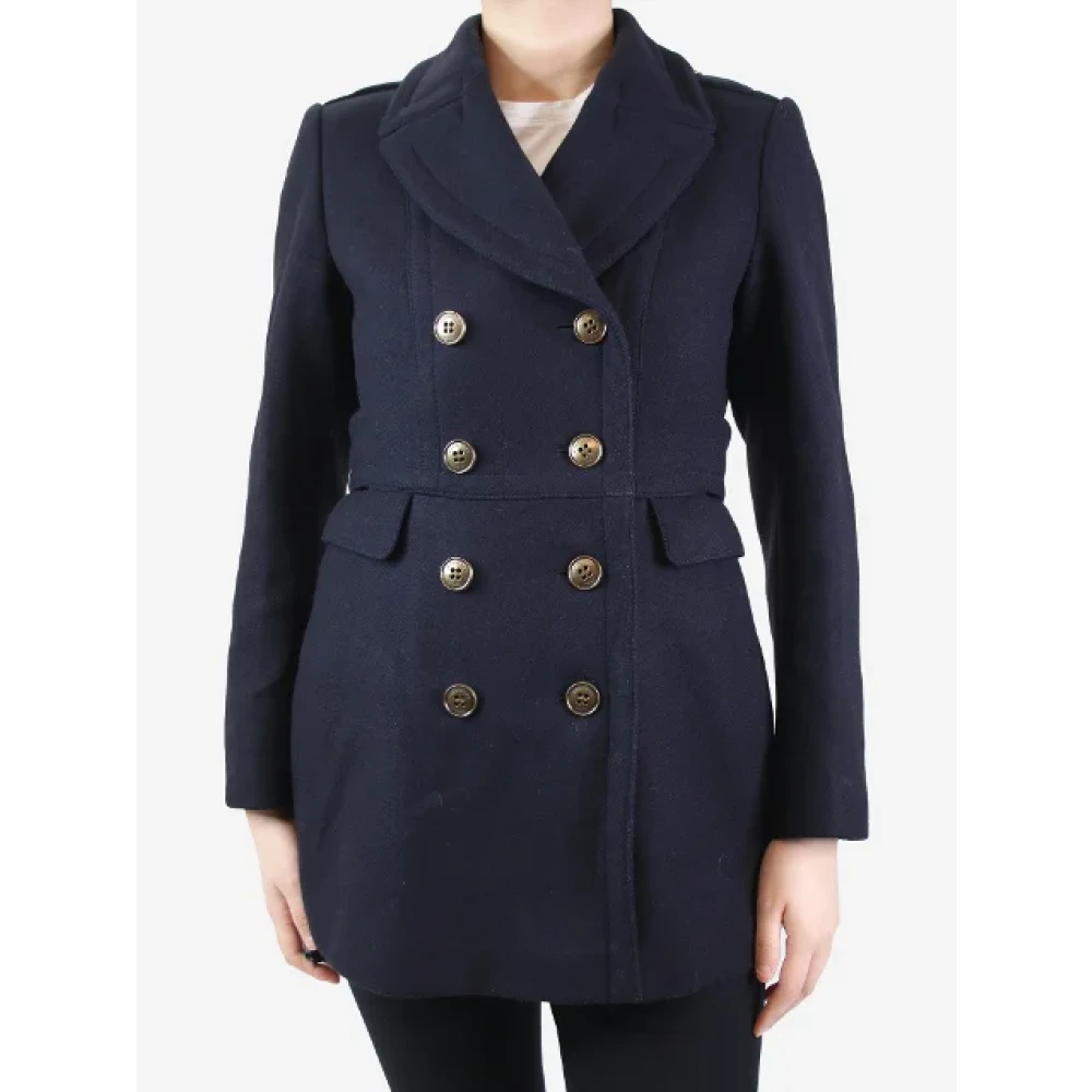 Burberry Vintage Pre-owned Wool outerwear Blue Dames