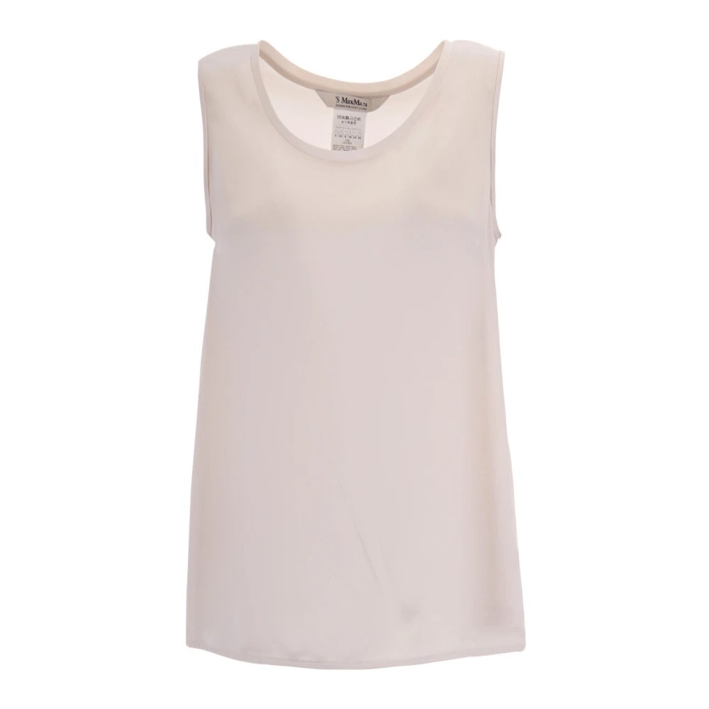 Max Mara Studio Kvinno Beige Toppar Dam, S, Ärmlösa Toppar