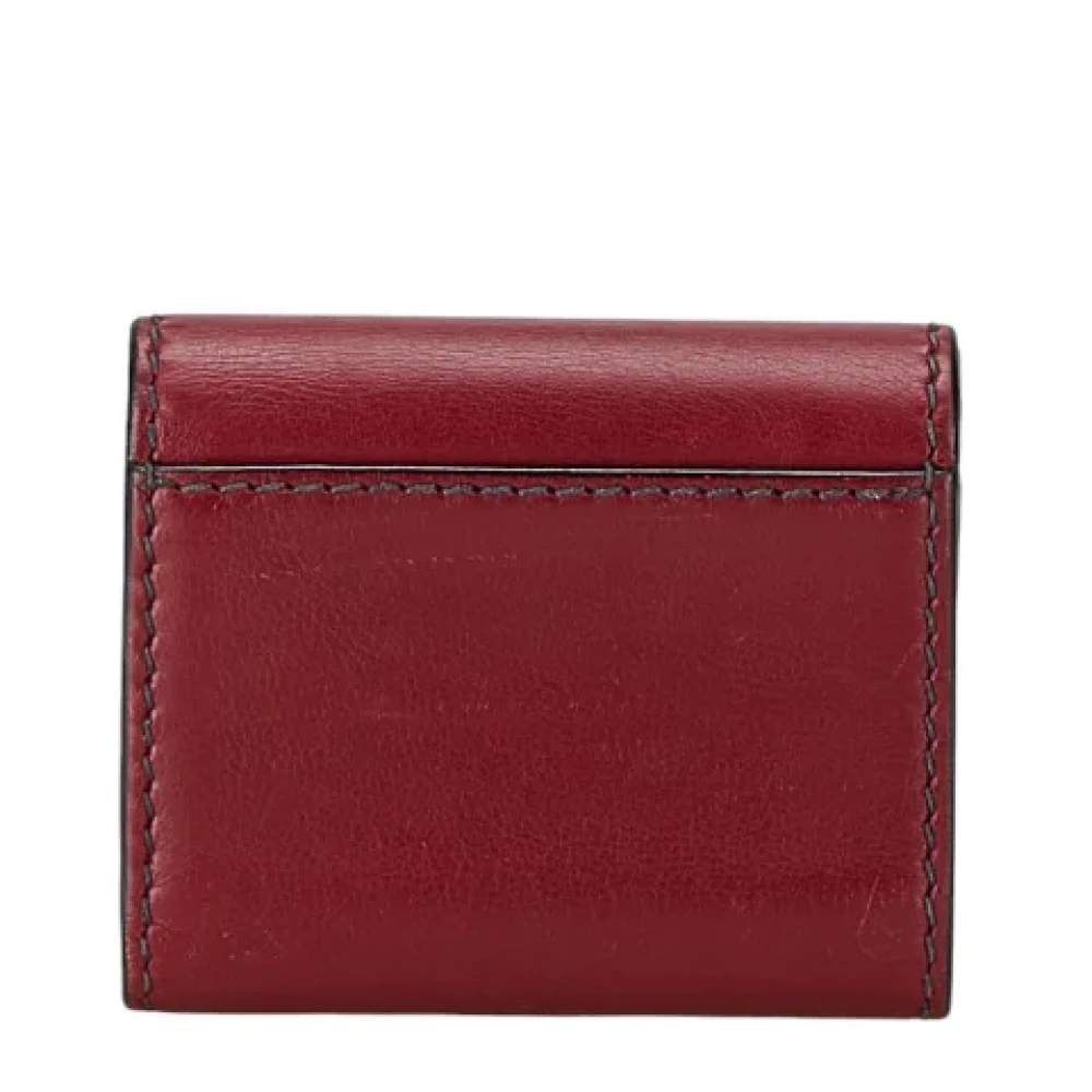 Dior Vintage Pre-owned Leather wallets Red Dames