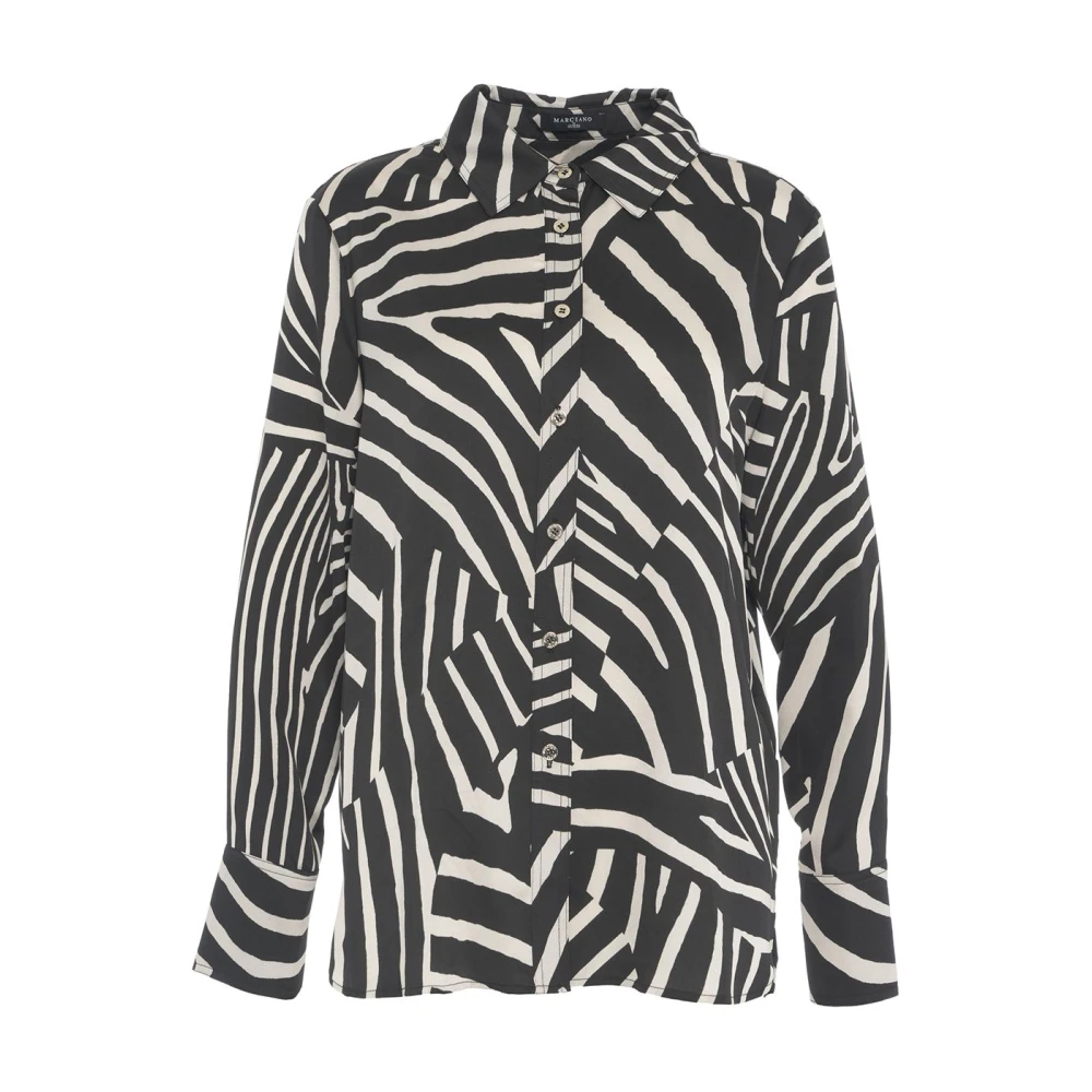 Guess Zwarte Bloes met Kent Kraag Black Dames
