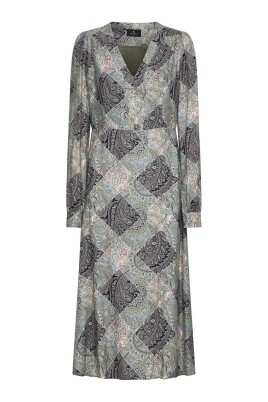 voluminous-multicolor-v-neck-dress