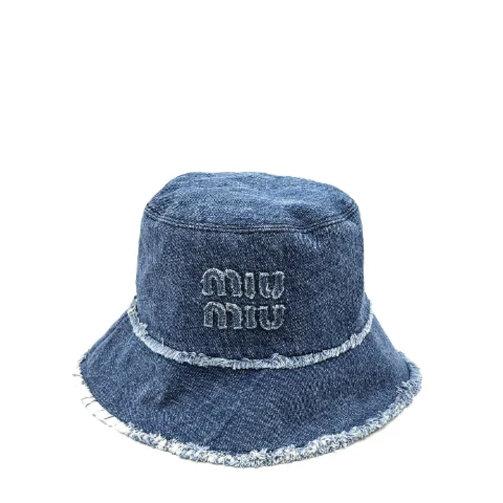 Miu Pre-owned Fabric hats Blue Dames