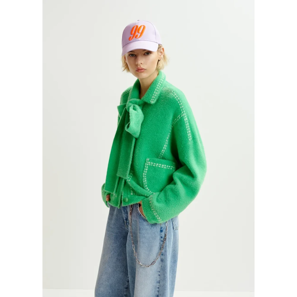 Essentiel Antwerp Strikvest met strik Green Dames