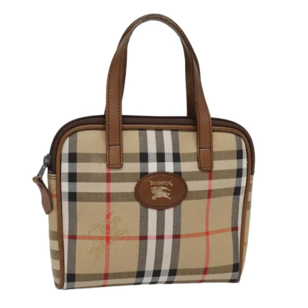 Burberry Vintage Pre-owned Canvas handbags Beige Dames
